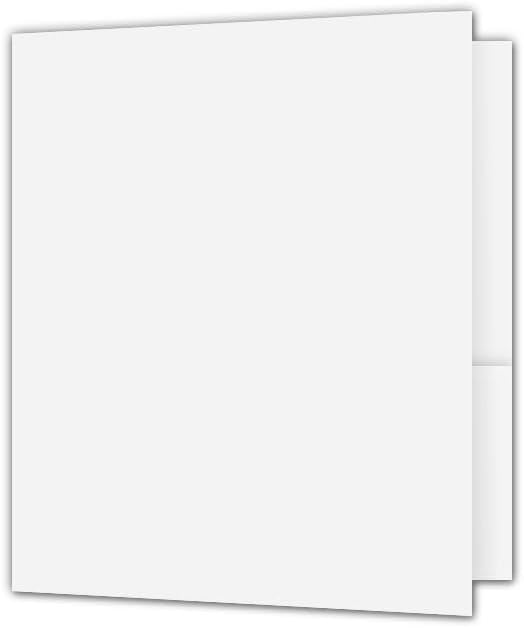 JAM PAPER Custom Printed Semi-Gloss Folders with Round Corner Pockets - Personalized Logo & Text - 12pt C1S - White - 100/Pack