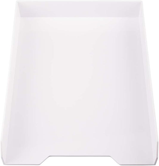 JAM PAPER Stackable Paper Trays - White - Desktop Document, Letter, & File Organizer Tray - Sold Individually
