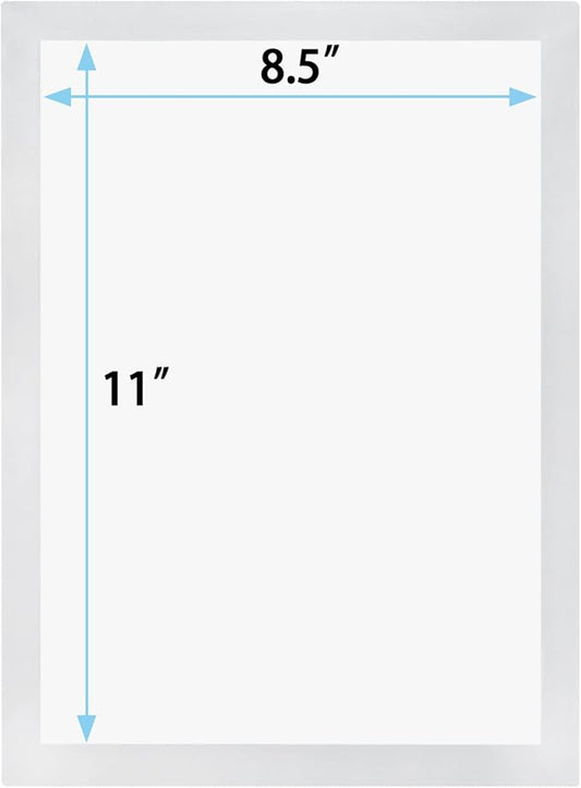 JIUYE 8.5x11 Magnetic Sign Holder,Self-Adhesive Magnetic Frames,Wall Mount Picture Display Frame with Magnet Strip Border for Window/Door/Fridge/Document Notice Paper(12Pcs,Silver)