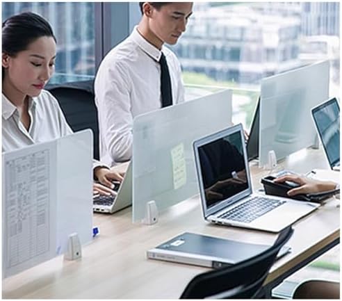 Acrylic Frosted Desk Divider - Portable Privacy Screen for Workstations, Office & School Use - 39.4x11.8in Table Top Visual Distraction Panel (Clear-B)