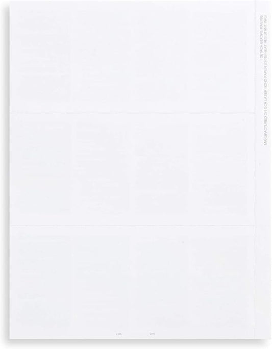2025 W2 Blank 3-Up Laser Tax Form, With Back Instructions (For 100 Employees) Works with Laser or Inkjet Printers | Great for QuickBooks and Accounting Software