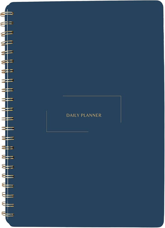 Merely Home Undated Daily Planner | 8.25” x 11.75” To Do List Notebook | Work Productivity ADHD Organizer | Men and Women Planner | College Supplies | Navy | Portrait Layout