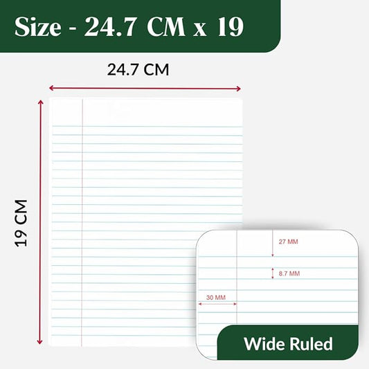 ECONAMA Composition Notebooks Pack of 5 Wide Ruled 200 Pages (100 Sheets) 9.75"x7.5" Black Marble Carbon Neutral Recyclable Paper Eco-Friendly School & Office Supplies For Students and Professionals