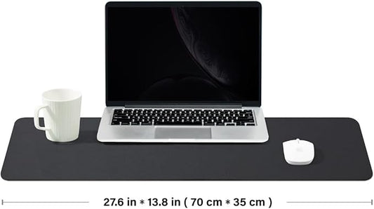 Cork Desk Mat - Dual-Sided Desk Pad for Office and Home - Desk Organization and Accessories - Ideal for Large Mouse Pad and Desk Mats on Top of Desks(Black,27.6"x 13.8")