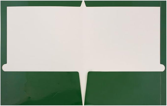 JAM PAPER Laminated Two Pocket Glossy School Folders - Letter Size - High Gloss Green - Bulk 100/Box