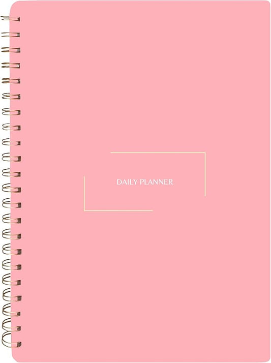 Merely Home Undated Daily Planner | 8.25” x 11.75” To Do List Notebook | Work Productivity ADHD Organizer | Men and Women Planner | College Supplies | Pink | Portrait Layout