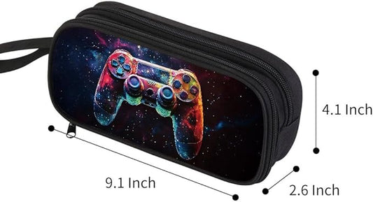 HiGaits Pencil Case for Boys,Multi-Slot Large Capacity Pencil Pouch with Soft Zipper, Durable Pen Box Game Controller