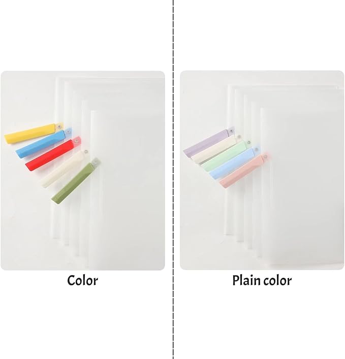 INDKOPVA Plastic Report Covers, 10Pcs File Folders Letter A4 Sheet Size, Clear Front Report Covers for Documents Presentation Resume Office School Home Organizer Binder (Plain Color, 10PCS)