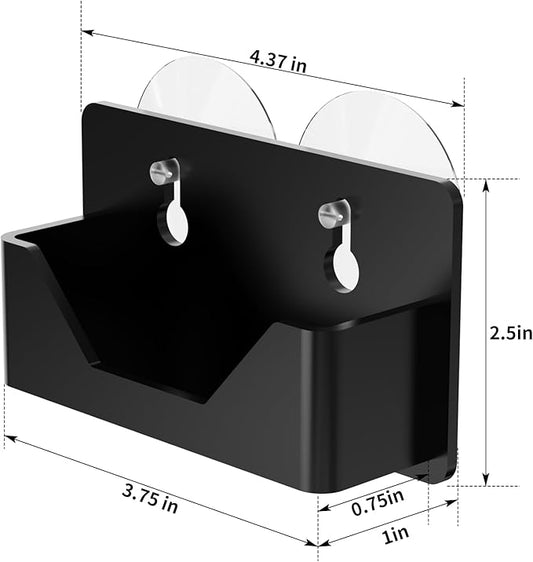 PecMuikee Window Mount Business Card Holder with Suction Cups,Black Acrylic Business Card Display Stand,Multiple Business Card Holders for Office, Exhibition, Home, Restaurant 1Slot 2 Pcs