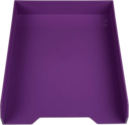 JAM PAPER Stackable Paper Trays - Purple - Desktop Document, Letter, & File Organizer Tray - Sold Individually