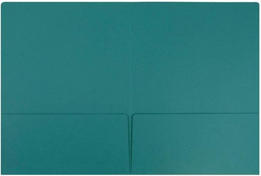LUXPaper 9" x 12" Presentation Folders | Two Pocket | Teal | 100lb. Cover | 10 Qty