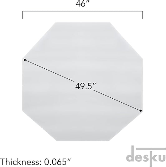 DESKU - Octagon Gaming Chair Mat, Computer and Office Chair Mat for Hard Floors, Clear, 46 Inches x 49.5 Inches, Made in The USA