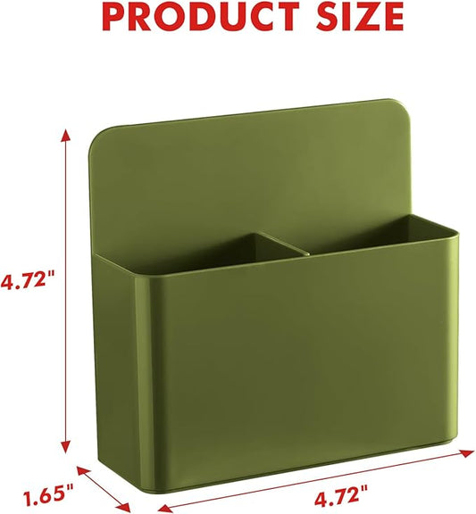 BEYGORM 2 Pack Plastic Magnetic Pen Holder for Refrigerator, Dry Erase Marker Holder for Whiteboard,Magnet School Locker Organizer Accessories, Pencil Cup, Pen Caddy (Army Green)