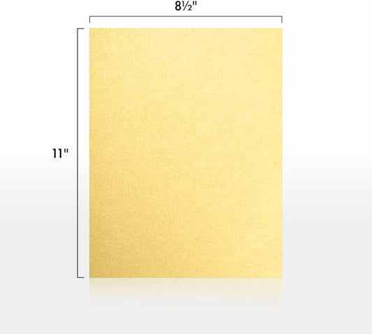 LUXPaper 8.5" x 11" Cardstock | Letter Size | Gold Metallic | 105lb. Cover (192lb. Text) | 50 Qty
