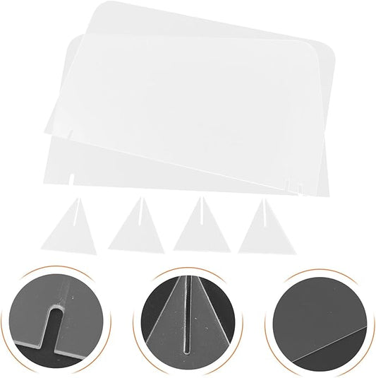 ELAYARD 5pcs Acrylic Desktop Whiteboards Clear Writing Message Boards Simple Transparent Memo Boards for Office Home School Use