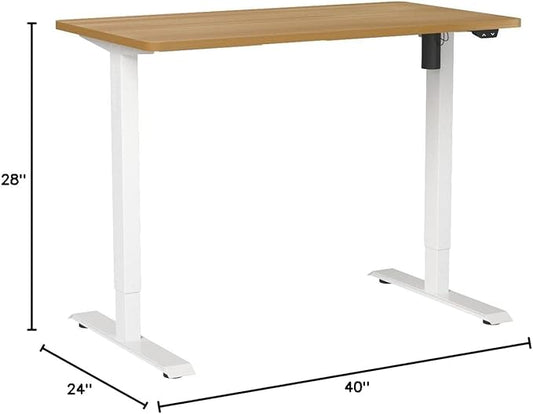 FLEXISPOT EN1 One-Piece Standing Desk, 40"x24" Seamless Desktop Electric Height Adjustable Desk for Home Office, Multi-Monitor Setups & Easy Assembly, Maple