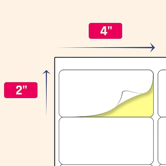 (2" x 4") 30 Sheets, Printable White Sticker Labels, Laser/Inkjet Printing - Matte, 10 per Page