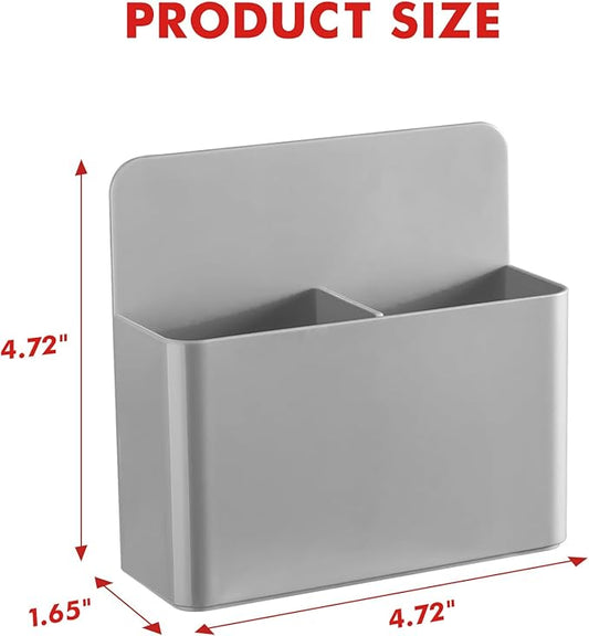 BEYGORM 2 Pack Plastic Magnetic Pen Holder for Refrigerator, Dry Erase Marker Holder for Whiteboard,Magnet School Locker Organizer Accessories, Pencil Cup, Pen Caddy, Classroom Organization(Grey)