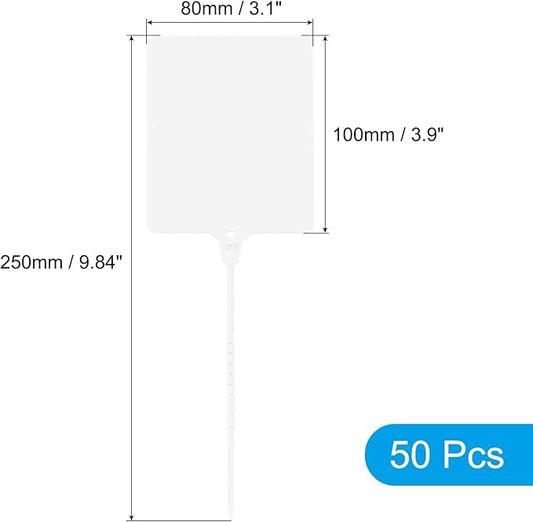MECCANIXITY Plastic Seals Shipping Tags, for Basket Labels Cable Labels Tags Product Identification Tags, Logistics Marking, Outdoor Tagging, 3.1x3.9 Inch White 50Packs