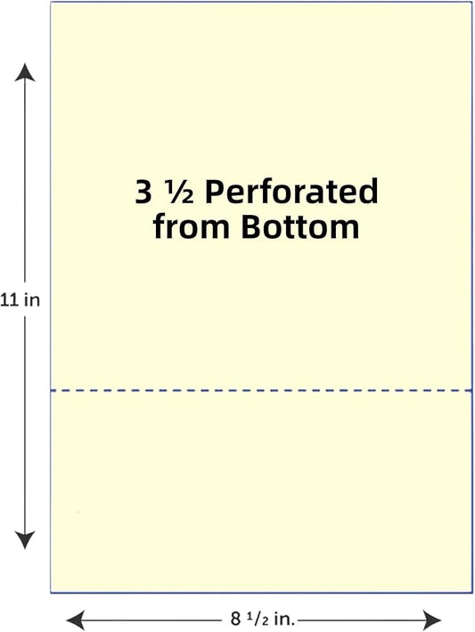 Limited Papers (TM) 8.5x11 Perforated Paper, 20/50 Pound, 75 GSM, Variety of Perforation Sizes and Colors, for Forms, Tickets, Postcards, Business Cards. (Grey, 2 up – 3.5” from bottom)