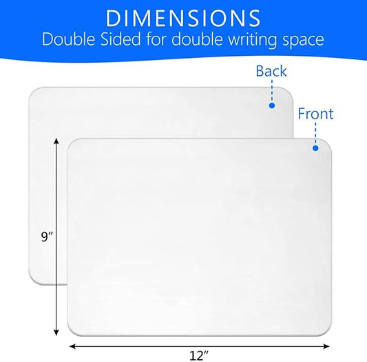 Small Dry Erase Board 9x12 (2 Pack) – Mini White Board for Kids & Students, Double-Sided Portable Whiteboard Small Dry Erase Board for Classroom, Office & Home Learning