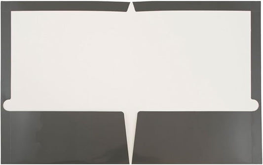 JAM PAPER Laminated Two Pocket Glossy School Folders - Letter Size - High Gloss Grey - Bulk 100/Box