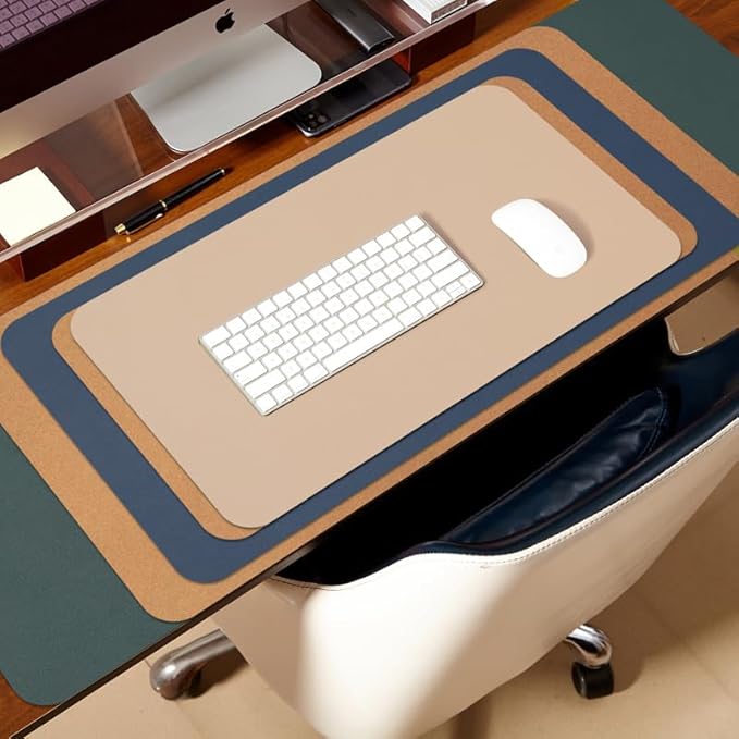 Cork Desk Mat - Dual-Sided Desk Pad for Office and Home - Desk Organization and Accessories - Ideal for Large Mouse Pad and Desk Mats on Top of Desks(Coffee,31.5"x 15.7")