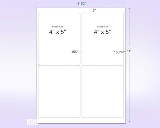 NextDayLabels - 8-1/2 x 11" Neon Color High Light Fluorescent Labels for Laser & Inkjet Printer (Orange Fluorescent, 4 x 5" - 4 Per Page | 400 Labels)
