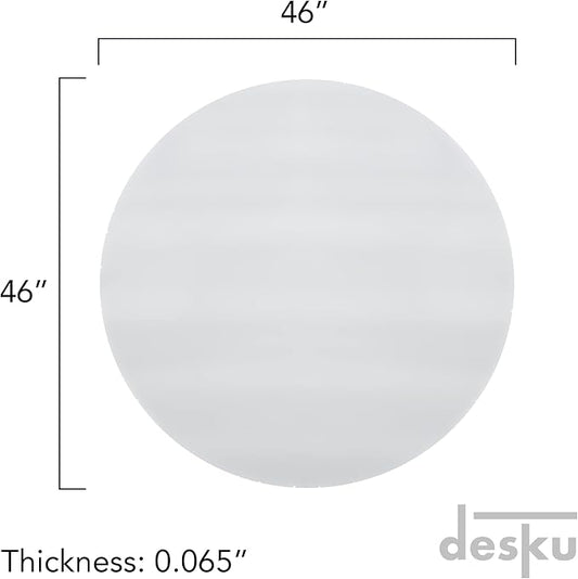 DESKU - Circle Gaming Chair Mat, Computer and Office Chair Mat for Hard Floors, Clear, 46 Inches, Made in The USA