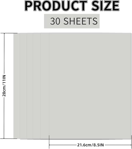 30 Sheets Grey Cardstock 8.5'' x 11'', 250gsm/90lb Heavyweight Cover Cardstock Paper, Thick and Smooth Card Stock Perfect for Invitations, Menus, DIY Cards, Arts and Crafts