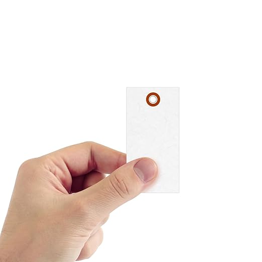 SmartSign (Pack of 1000) 3.75 x 1.875 inch “White” Blank Tyvek Shipping Tags with Metal Eyelets, Size #3, 8 mil Thick Tyvek, Made in USA