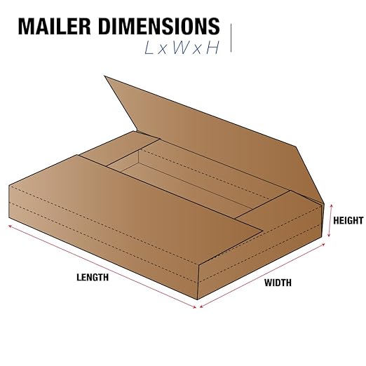 Tape Logic TLM12113BFK Easy-Fold Mailers, 12" x 11 1/2" x 3", Kraft (Pack of 50)