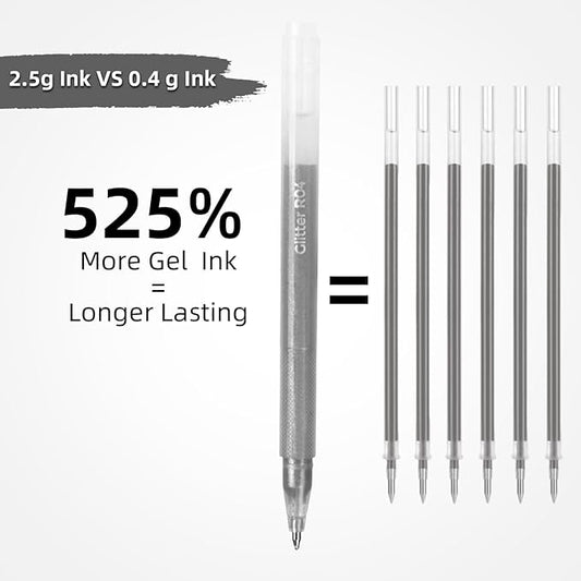 CAISEXILE 8 Neutral Palette Glitter Gel Pens Set, 1.0 mm Fine Point for Black Paper & White Paper, Large Capacity Pens for Journaling, Adult Coloring Books, Drawing, Note Taking, Highlighting