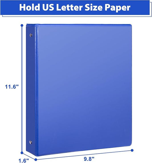 CIXILDTS 6-Pack 1-Inch Binder, Standard 3 Ring Binder Fit Letter Size Paper, Presentation View Binders,Blue