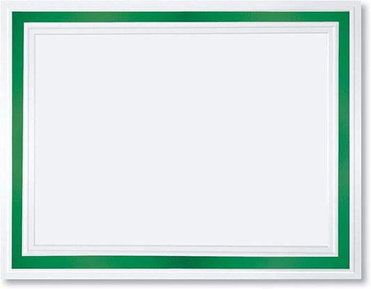 PaperDirect Pristine Specialty Certificates, 50 Sheets of 38lb White Paper, 8½" x 11", Green Bold Foil Border, Perfect for Awards, Students, Employees, Volunteers, Course Completion, Diplomas