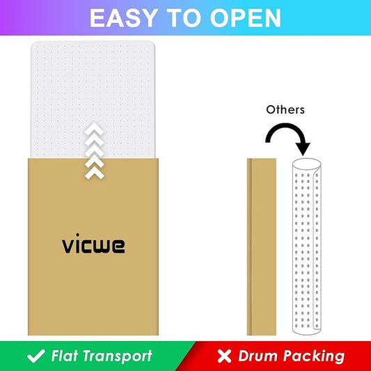 Vicwe Office Chair Mat for Carpet, 2 Pack, 32'' x 55'' Computer Desk Chair Mat for Carpeted Floors, Easy Rolling Hard Mats for Office Chair on Carpets, Anti-Slip Carpet Protector Mat Clear,Ship Flat