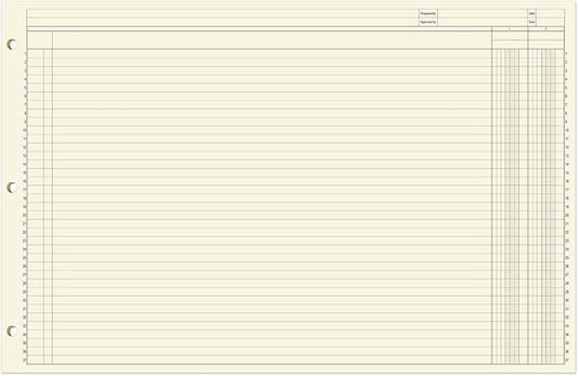 BookFactory Ledger Pad/Large 2 Column Accounting Ledger Columnar (Two Columns) Pads - 17'' x 11'', 50 Pages, Notepad Landscape Format (Made in USA)