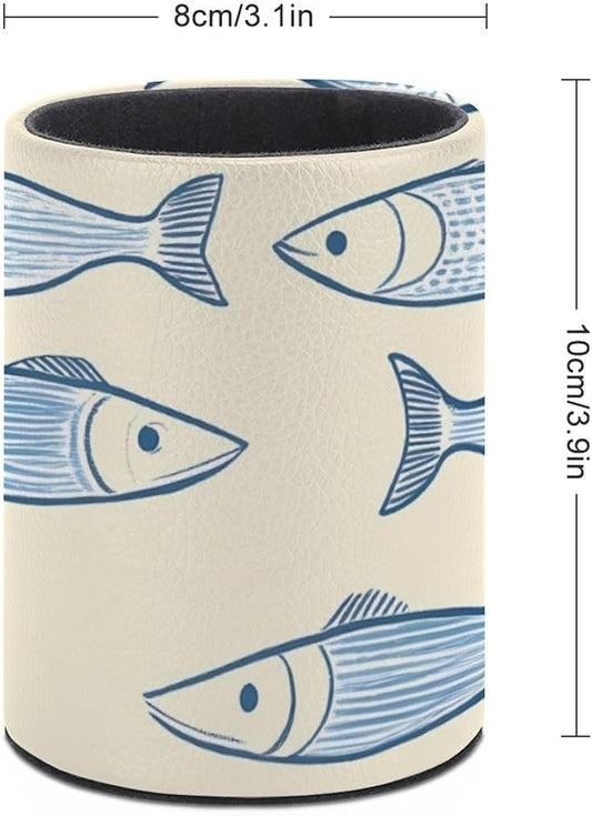 Office Prime Sardine Fish Leather Pencil Holder