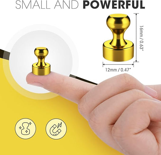 Grtard 24 Pack Magnetic Push Pins, Fridge Magnets for Whiteboard, Whiteboard Magnets Refrigerator Magnets, Small and Strong Push Pin Magnet for Office, School, Locker, and Map Magnet