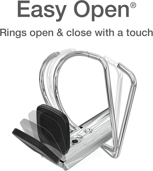 Oxford 3 Ring Binders, 2 inch ONE-Touch Easy Open D Rings, 3-Sided View Binder Covers, Binders for School, Xtralife Hinge, Non-Stick, PVC-Free, Natural Pastel, 530-Sheet Capacity, 4 Pack (79923)