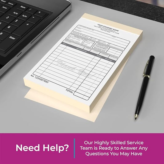 Custom 4.25" x 7" Carbonless NCR Books in 3-Part Triplicate Invoices, Receipts, Work Orders, Sales Orders, Purchase Orders, Estimates, Quote Forms with Your Company/Business Name (132 Sets)