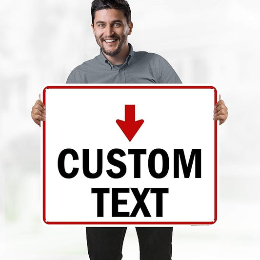 Custom Arrow,Custom Directional Sign, Down Arrow,24x30 Inches, 55 mil thick HDPE (high density polyethylene) Made in USA by My Sign Center