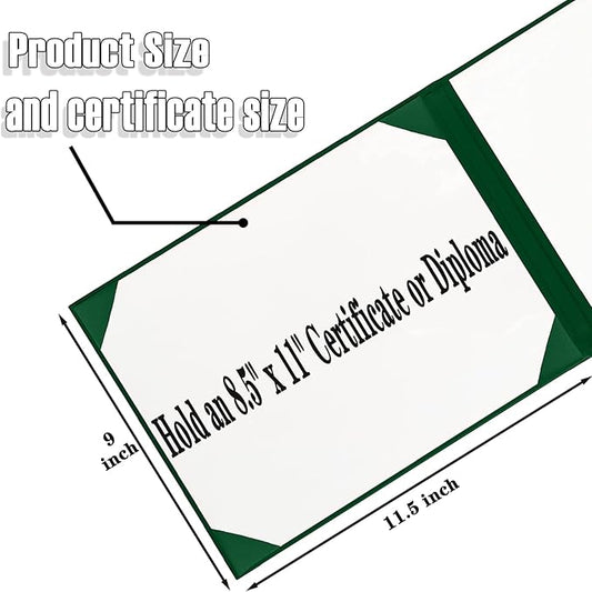 Happy Secret Diploma Cover 8.5"x 11" Diploma Holder Graduation Certificate Holders Certificate Covers Smooth Leather (Forest Green)