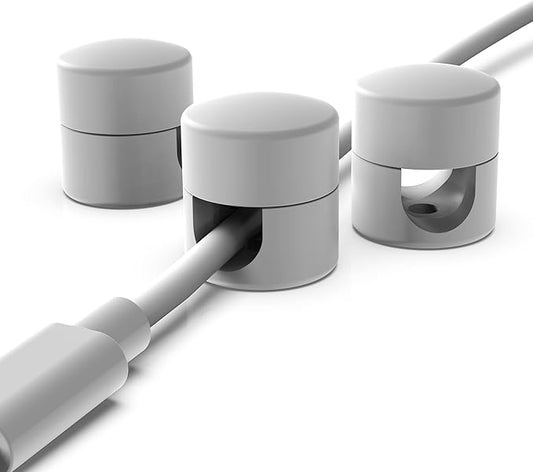 ICONIT Cable Anchors for Desk Organization White | Premium Aluminum Cord Organizers | Charger + Cable Management Clips for Home & Office | Stylish, Sturdy, & Functional | (3 Pack)
