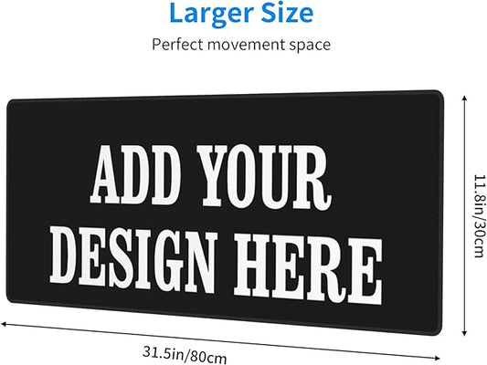 OHORTEB Custom Mouse Pad with Photo, Personalized Image Text Laptop Desk Mat, Customized Non-Slip Waterproof Desk Writing Pad for Office Home (Custom, 12in x 31.5in)