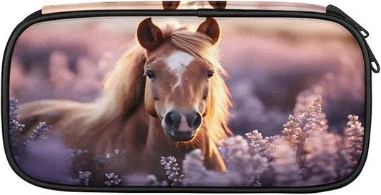 Pardick Pencil Case,Horse 3D Big Capacity Pencil Pouch Coin Pouch Stationery Organizer For Teen School
