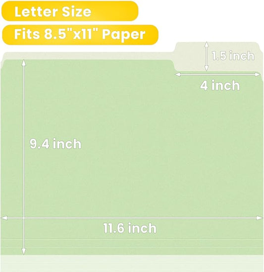 SUNEE File Folders, 30 Pack Manilla Folders 8.5 x 11, Colored File Folders Home Office School Supplies for Documents Files Paper, 6 Morandi Colors