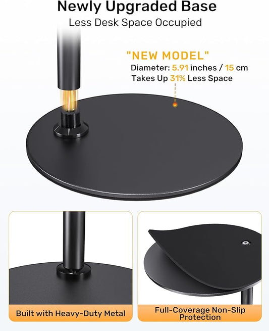 Upgraded Webcam Stand for Desk, Telescopic Webcam Tripod Mount with Ball Head, Compatible with Logitech Camera C922 C930e C920S C920 C615 C960 C920x BRIO 4K NexiGo N60, Phone Holder with 1/4" Thread