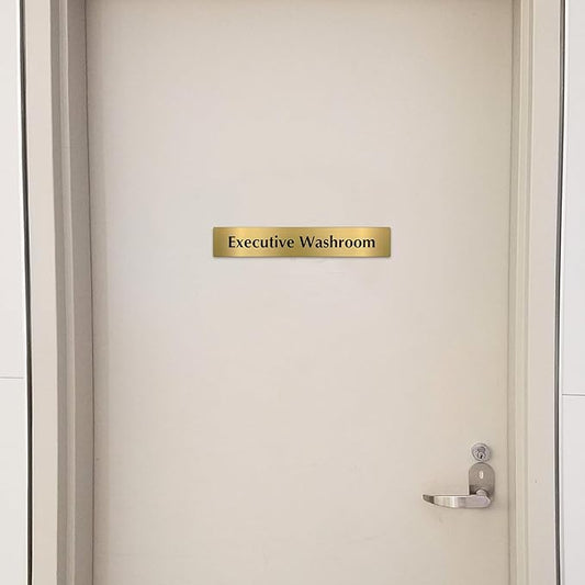 SmartSign Custom Brass Sign - 2" x 12", 40 mil REAL Bugle Brass Metal, Personalized Name Door Sign, Heavy-Duty Premium Engraved Door/Wall Mount Plaque for Business/Office, Gold and Black