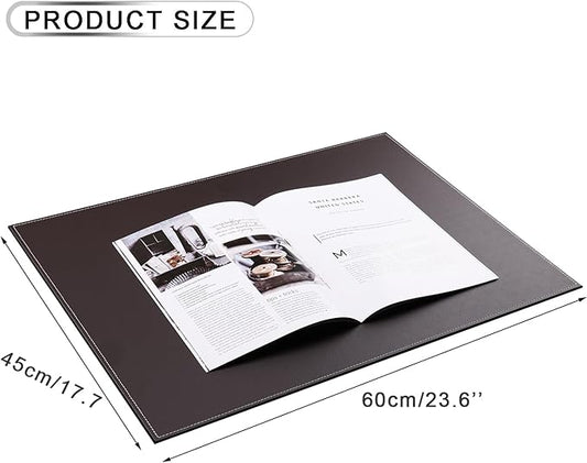 KINGFOM Desk Pad & Mat 24" x 18" Protector Large Mouse Pad PU Leather for Desktops and Laptops (Brown)